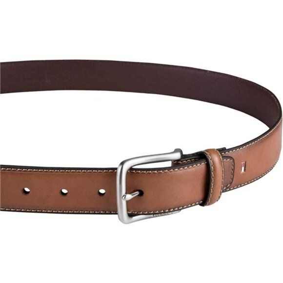 Mens Brown Casual Jean Belt Classic Harness Buckle Everyday Dress Accessory - Picture 3 of 6